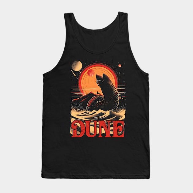 Muad'dib and the Worm Tank Top by The Fanatic